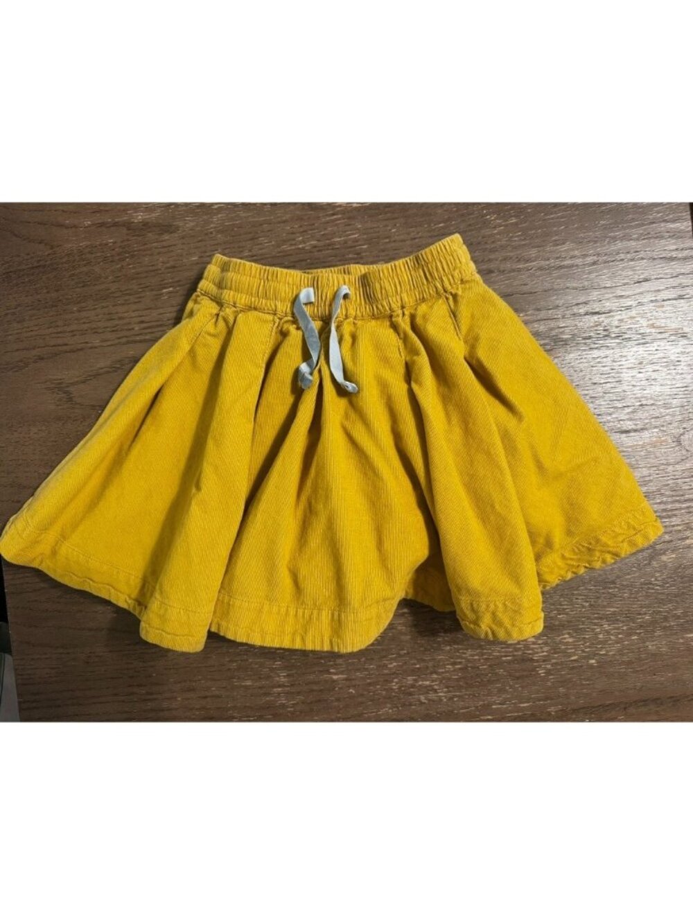 Mini Boden Yellow Corduroy Flare Skirt Elastic Waist Lined cotton 4/5 YR